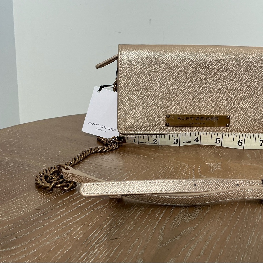 Kurt Geiger London Mini Richmond Crossbody Bag Gold NWT - Picture 5 of 6